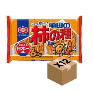 카메다 카키노타네 6봉입 일본 쌀과자 맥주 안주 간식 180g, 12개