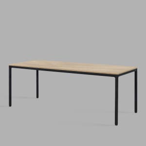 [두닷] 콰트로 에어 책상 2000x800mm, 덴버오크+딤블랙