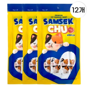삼색츄 고양이 츄르 타입 간식, 참치맛, 스틱형 참치, 4개, 3개