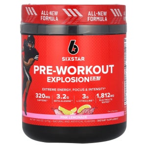 식스스타, Pre-Workout Explosion 2.0, 핑크 레모네이드, 273g(9.63oz) SST-71744