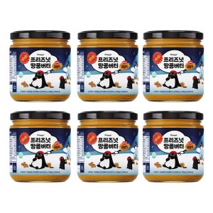 프리즈넛 플러스 100% 피넛버터 땅콩버터 크런치 땅콩잼 무첨가 무가당 430g, 6개