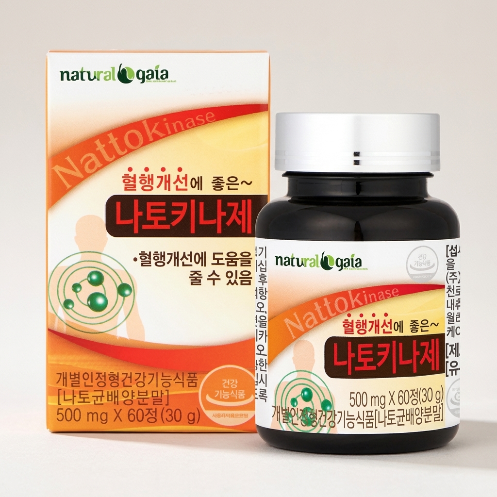 내츄럴<b>가이아</b> 혈행개선에 좋은 나토키나제 500mg 60정 1개