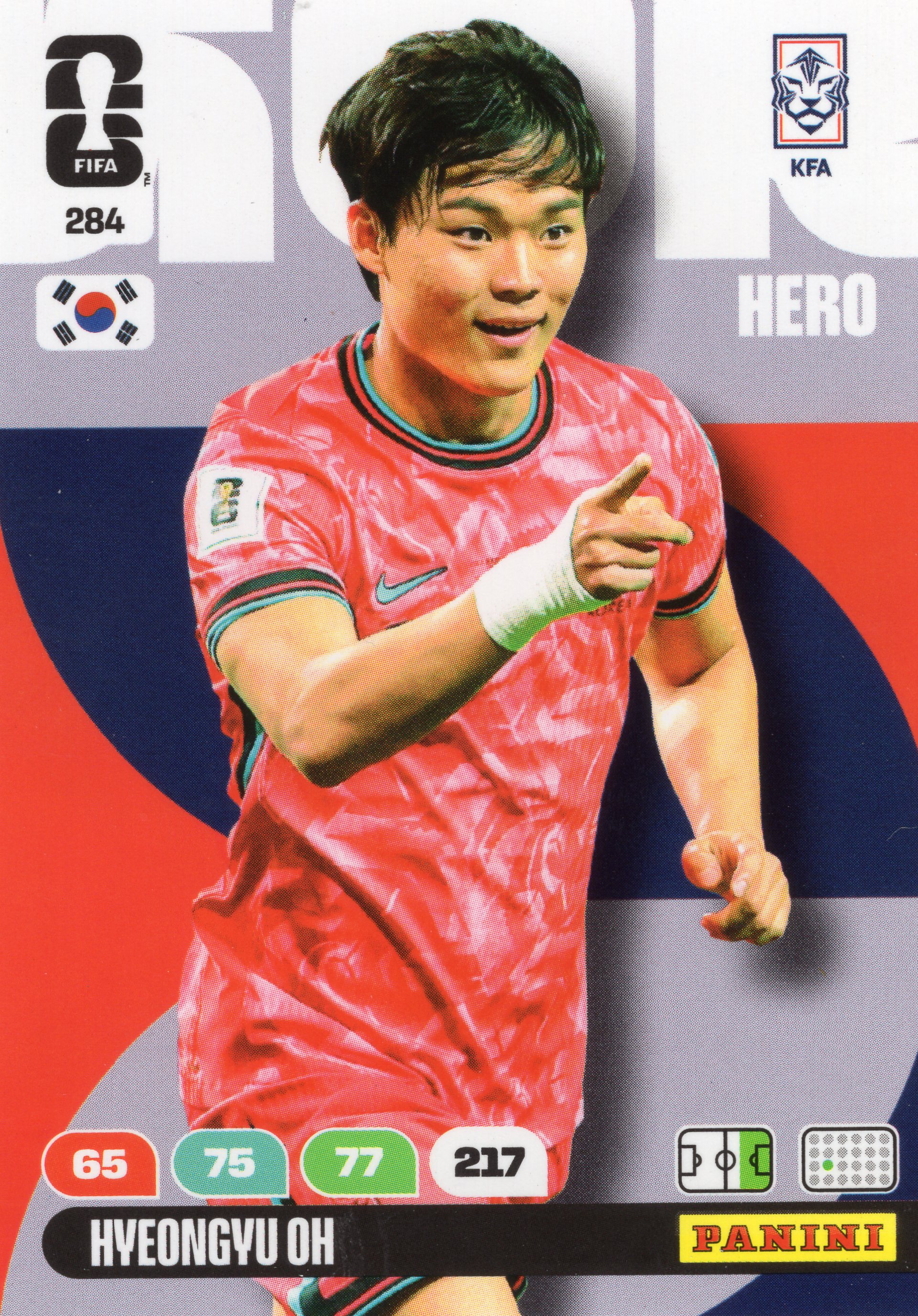 오현규 축구카드 파니니 아드레날린 월드컵 2026 국가대표카드 6609