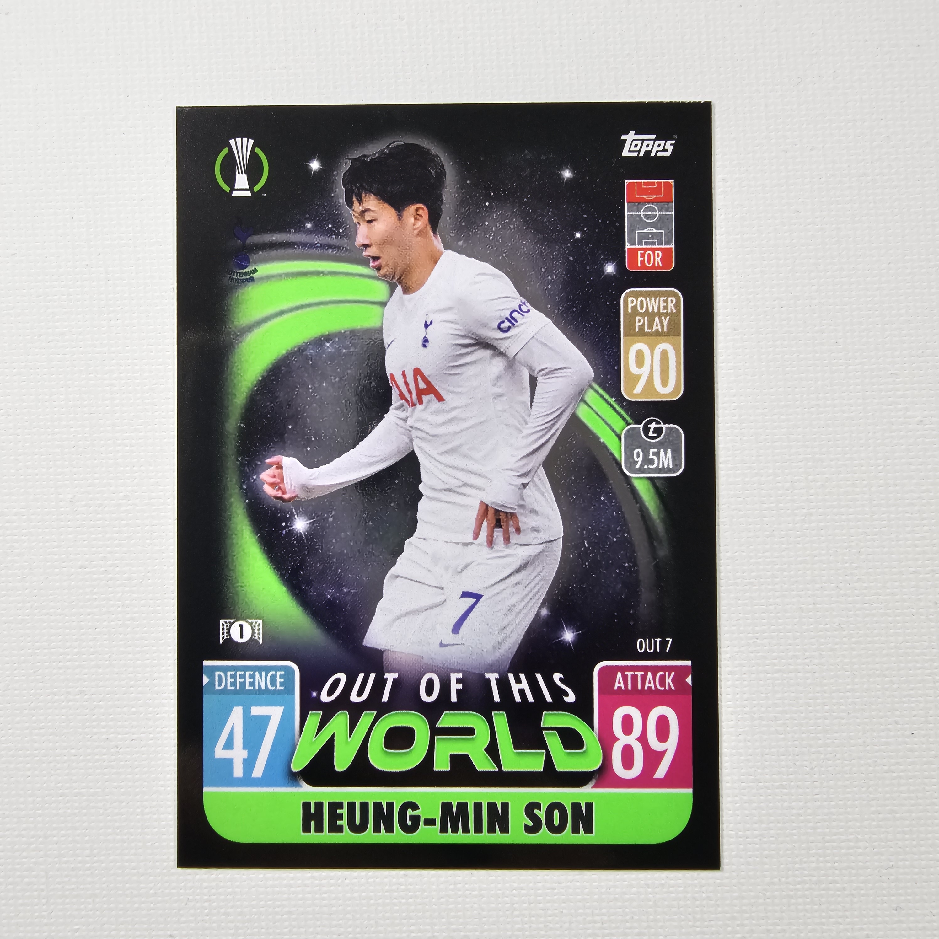 2021-22 Topps Match Attax UCL Extra Out of this World Heung-Min Son 손흥민 축구카드 / SOC-28