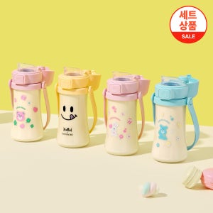 (세트) 그로미미 노티드 유아텀블러 빨대컵 원터치 어린이 유치원 물병 텀블러 꾸미기 방수 스티커