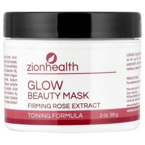 자이온 헬스, 글로우 뷰티 마스크, 퍼밍 장미 추출물, 56.69g(2oz) ZIO-10240