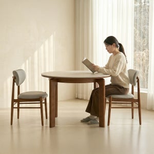 헤닝 루나 원형 테이블 세라믹식탁 2인 4인 원목 식탁 1000