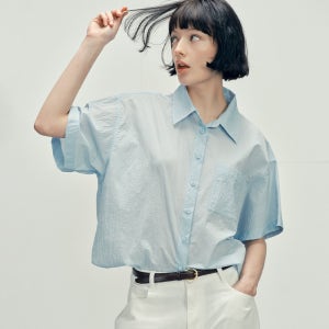 [마롭] 4211 경량 나일론 반팔셔츠 (블루)