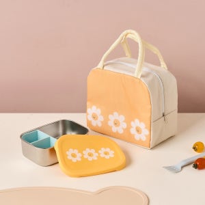 [모던하우스] 플라워래빗 스텐 304 디바이더 포함 어린이 도시락 800ML 보냉가방포함세트