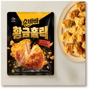 CJ 고메 소바바치킨 순살 황금홀릭 후라이드, 375g, 4개