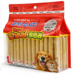 첼시 강아지 소세지 간식 도기프렌드 닭고기(67p), 1kg, 4개