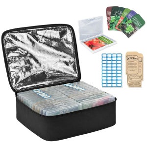 보치프 26 슬롯 보관 정리함 단열 봉투 및 라벨 스티커 패킷 식물 꽃 채소 16 slots