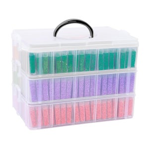 VTG 다이아몬드 페인팅 보관 용기 240 그리드 미술 용품용 구슬 정리함 보석 공예품 1 3 Tier