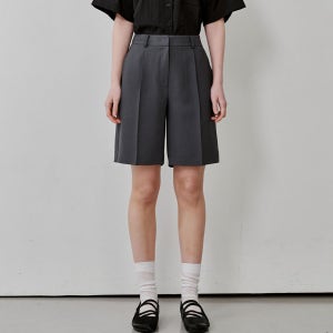 [마롭] 2211 원턱 하프 팬츠 (다크 그레이)