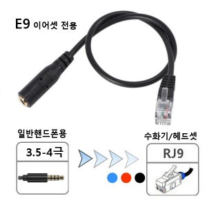 E9 이어셋 RJ9 전화용 변환 케이블