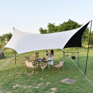 대형 육각 타프 암막 그늘막 캠핑 차박 방수 헥사 렉타 어닝 야외 행사용 옥상 가림막 천막