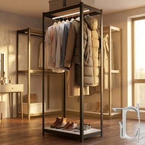 오픈 가로 1100 옷장 주문 600 1800 mm 싱글 맞춤 세우는 옷걸이 폭 너비 깊이 세로 높이 110 x 60 180 cm 2단 홈 전신 견고한 복도 현관 앞 보조 붙박이장