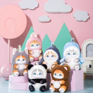 모프샌드 동물 코스튬 고양이 키링 인형 6종 풀박스 세트