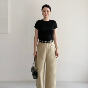 에프터글로우 코튼 린넨 와이드 팬츠 여성 여름 슬랙스 커브핏 바지 3컬러