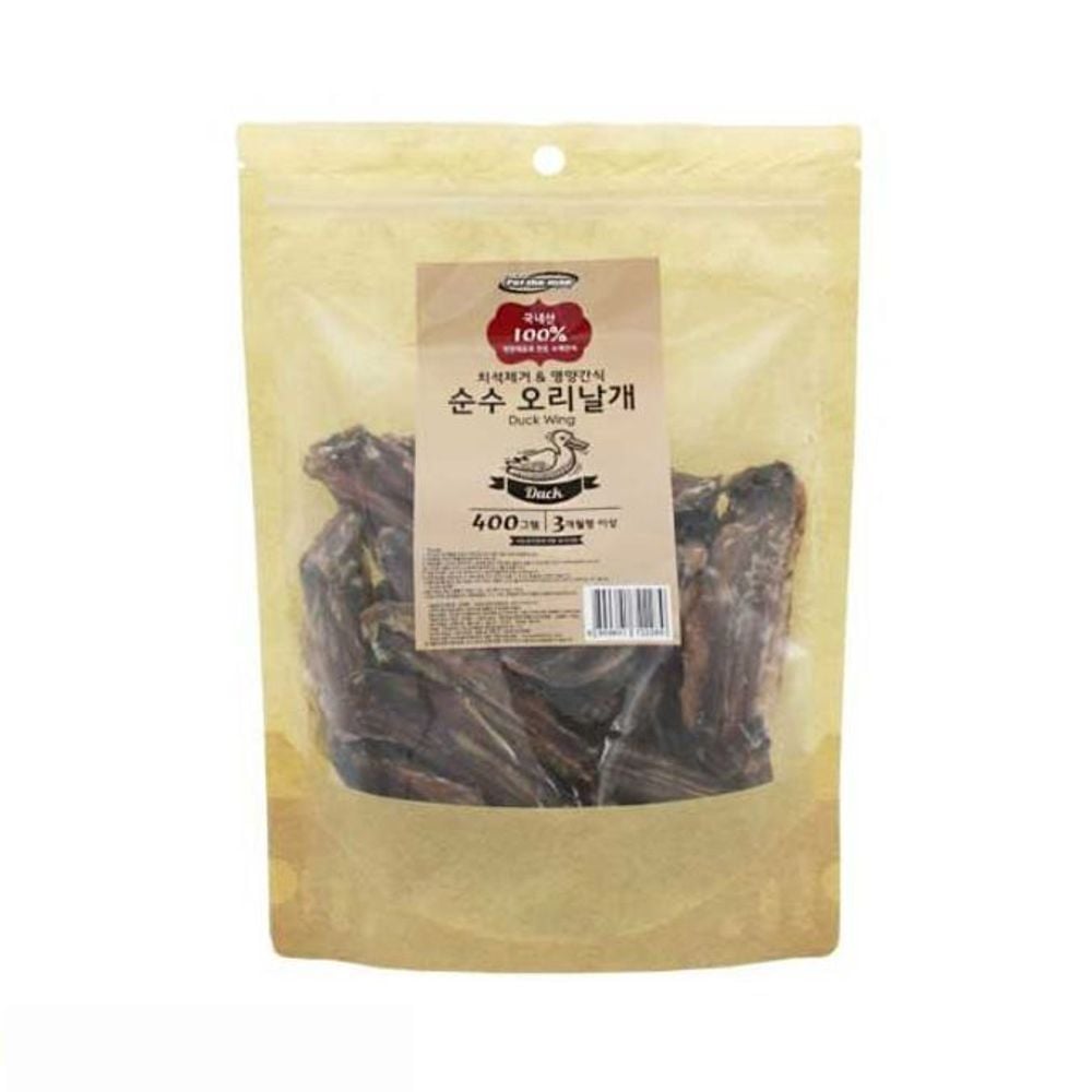 펫더맨 수제간식 순수 오리날개 400g 4팩 1타