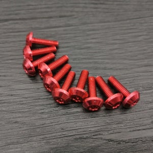 10pcs 볼트 나사 검정색 알루미늄 장식 M6 x 20mm M5 16mm 오토바이 Red M6x20mm