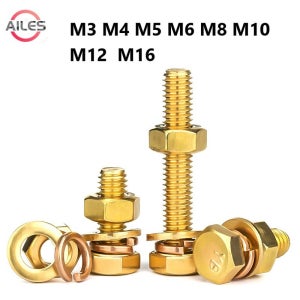 M3 M4 M5 M6 M8 M10 M12 M16 구리 외부 육각형 육각 머리 볼트 M6x30mm 4sets