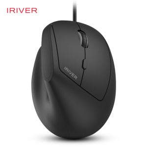 아이리버 EV100 항균 컴팩트 인체공학 무소음 유선 버티컬 마우스 블랙