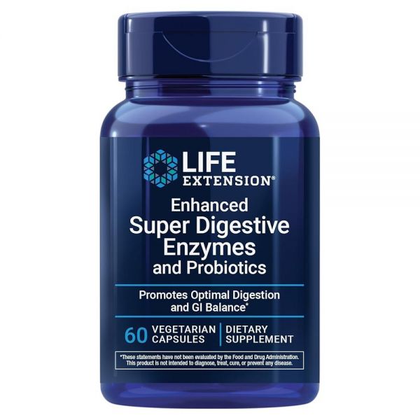 라이프익스텐션 인핸스 슈퍼 소화 효소 프로바이오틱 캡슐 60정 90 Count (Pack of 1)