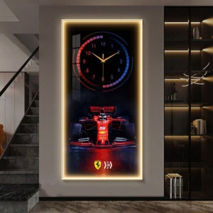F1 레이싱 거실 LED 인테리어 액자 시계 현관입구 대형팝아트 집꾸미기