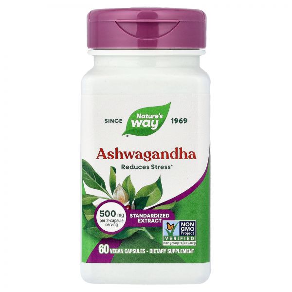 Natures Way 네이쳐스 웨이 아쉬와간다 500mg 60 베지캡 심신안정 영양제