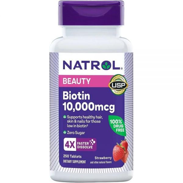Natrol Biotin Beauty 5,000mcg, 250 고속 용해 태블릿