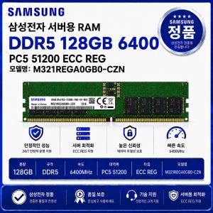 삼성 서버용 RAM DDR5 128GB 6400 PC5 51200 ECC REG M321REGA0GB0 CZN