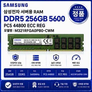 삼성 DDR5 서버용 ECC REG 256GB 5600 PC5 44800