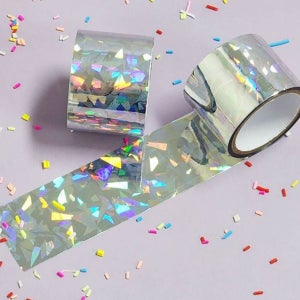 디자인 홀로그램 테이프 파편 실버 테이프 꾸미기 문구