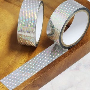 빛나는 홀로그램 테이프 꾸미기 도트 테이프 학용품 실버 공예 아트