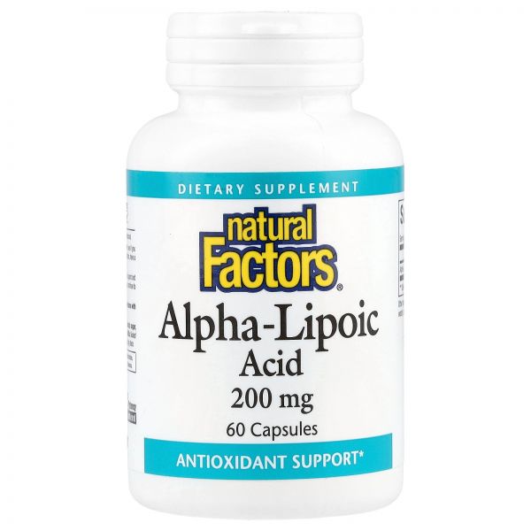 Natural Factors 내추럴팩터스 알파리포산 200mg 60 캡슐 영양제 건강보조식품