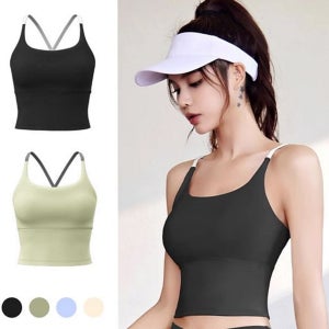 트레이닝 여성 스포츠브라 탑 기능성 노와이어 탑 심리스 운동