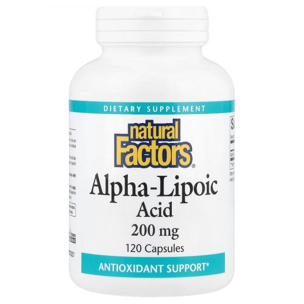 Natural Factors 내추럴팩터스 알파리포산 200mg 120 캡슐 영양제 건강보조식품
