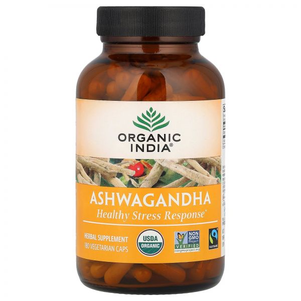 Organic India 오가닉인디아 아쉬와간다 400mg 180 베지캡 활력 영양제