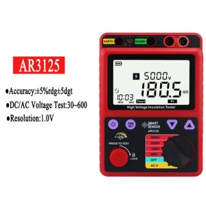 스마트 센서 AR3125 측정 범위 00M~1000G 옴 메가옴미터 고전압 절연 저항 테스터