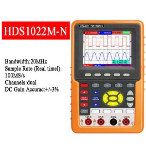OWON HDS1022M-N 휴대용 38 듀얼 스토리지 오실로스코프 멀티미터 20MHz 100 MSaS 샘플링 속도