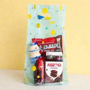 디자인 비닐백 10장 20장 어린이집 유치원 답례품 포장 봉투 핑크 민트 27호