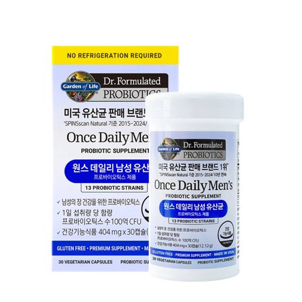 <b>가든오브라이프</b> 원스 데일리 남성 유산균 30캡슐, 1개