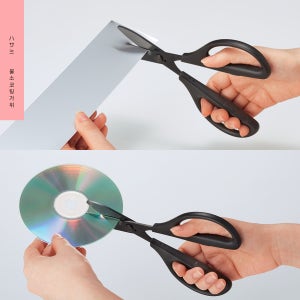 KOKUYO 고쿠요 사쿠사 초강력 금속커팅 하이브리드 만능 다용도가위 45mm 블랙, 1개