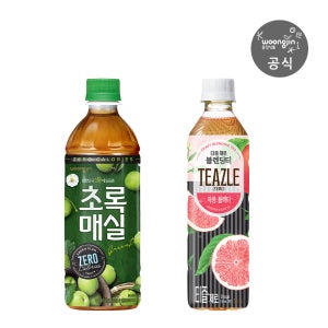 [쯔양 PICK] 초록매실 제로 500mL 12개+티즐 제로 자몽블랙티 500mL 12개