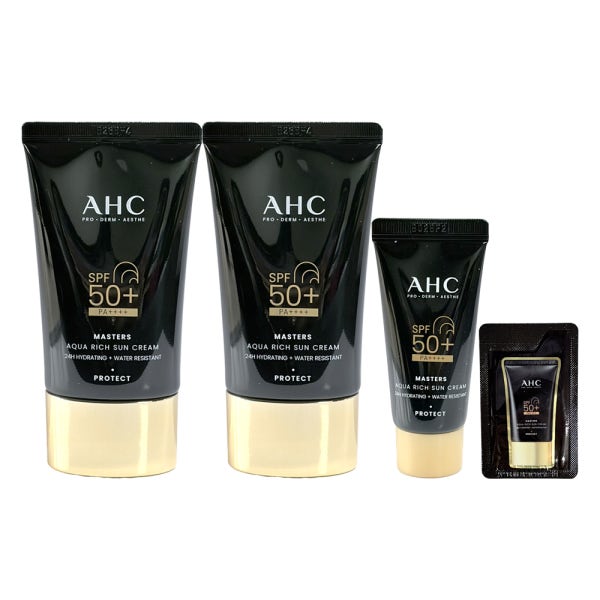 AHC 대용량 최신상 마스터즈 아쿠아리치 선크림 60ml+60ml+10ml