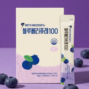 블루베리 퓨레100 1박스 (20gx14포), 미국산 블루베리 과채 주스