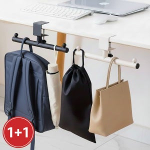 1+1 무타공 책상 가방걸이 강력하중 T자형 휴대용 사무실 후크 가방거치대