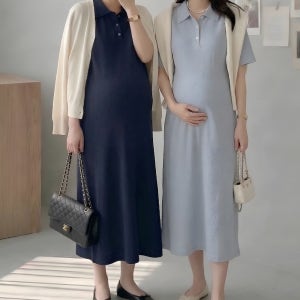 임산부원피스 임산부하객룩 카라넥원피스 임부복