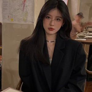 여성 트위드자켓 블랙 루즈핏 봄 스트릿패션 한국스타일 넉넉한